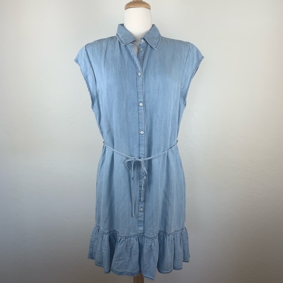 BB Dakota Sway Chambray Shirtdress Blue Sz. Medium - Picture 1 of 7